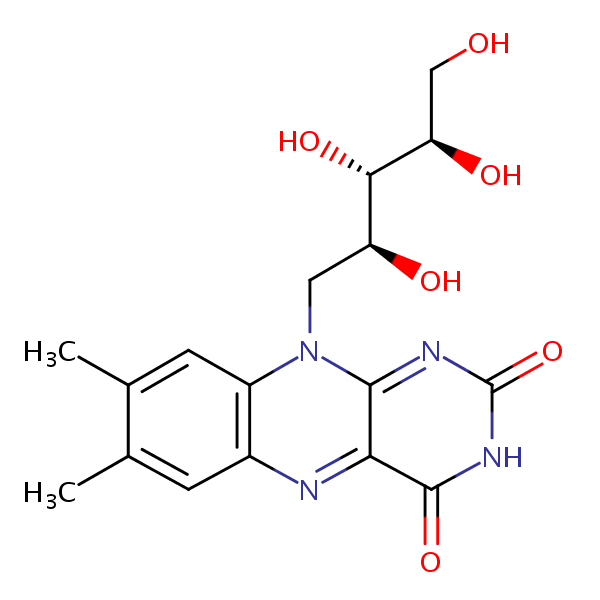 Vitamin B2 (Riboflavin) structural formula