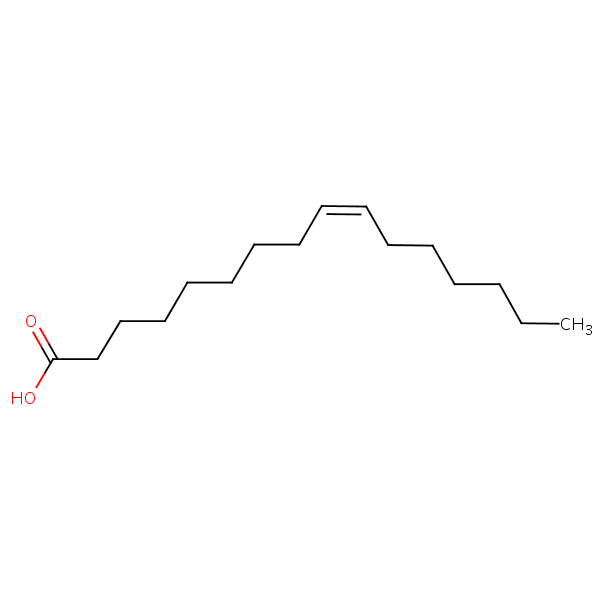 (Z)-Hexadec-9-enoic acid structural formula