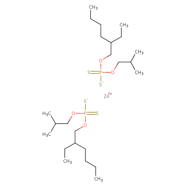 Zinc, bis[O-(2-ethylhexyl) O-(2-methylpropyl) phosphorodithioato-.kappa.S,.kappa.S’]-, (T-4)- structural formula