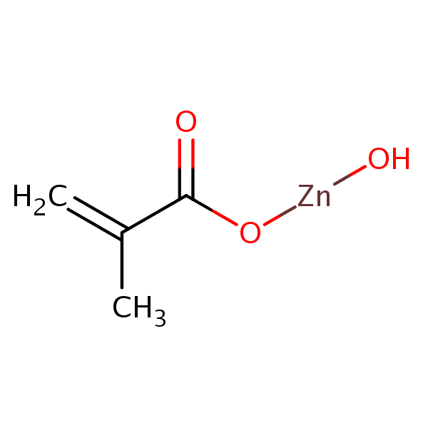 Zinc, hydroxy(2-methyl-2-propenoato-.kappa.O)- structural formula