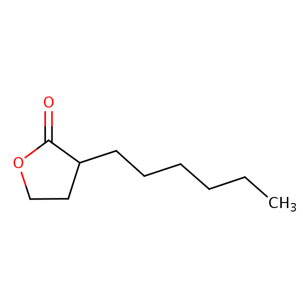 alpha-Hexyl-gamma-butyrolactone structural formula