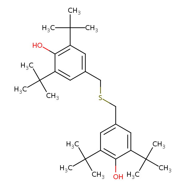 alpha,alpha’-Thiobis(2,6-di-tert-butyl-p-cresol) structural formula
