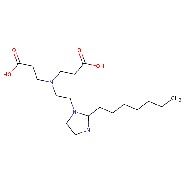 .beta.-Alanine, N-(2-carboxyethyl)-N-[2-(2-heptyl-4,5-dihydro-1H-imidazol-1-yl)ethyl]- structural formula