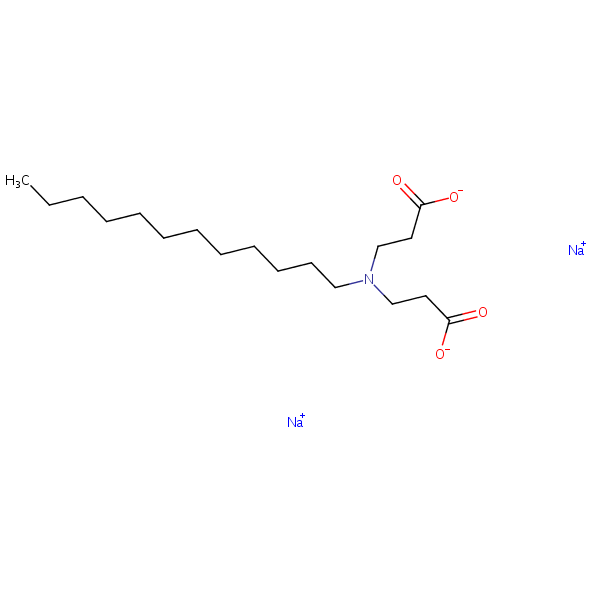 .beta.-Alanine, N-(2-carboxyethyl)-N-dodecyl-, disodium salt structural formula