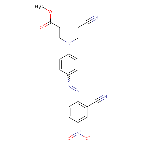 .beta.-Alanine, N-(2-cyanoethyl)-N-[4-[(2-cyano-4-nitrophenyl)azo]phenyl]-, methyl ester structural formula