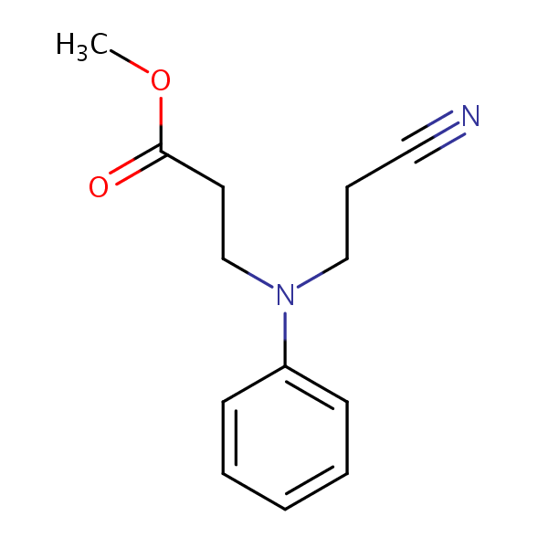 .beta.-Alanine, N-(2-cyanoethyl)-N-phenyl-, methyl ester structural formula