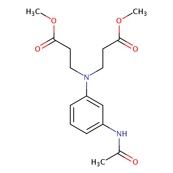 .beta.-Alanine, N-[3-(acetylamino)phenyl]-N-(3-methoxy-3-oxopropyl)-, methyl ester structural formula