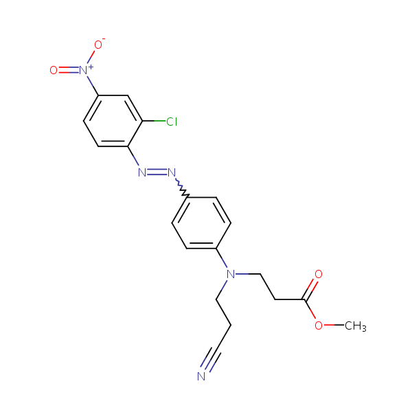 .beta.-Alanine, N-[4-[(2-chloro-4-nitrophenyl)azo]phenyl]-N-(2-cyanoethyl)-, methyl ester structural formula
