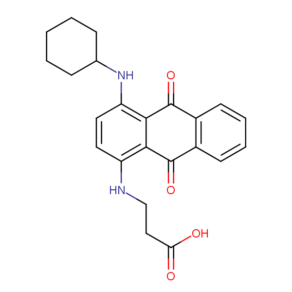 .beta.-Alanine, N-[4-(cyclohexylamino)-9,10-dihydro-9,10-dioxo-1-anthracenyl]- structural formula