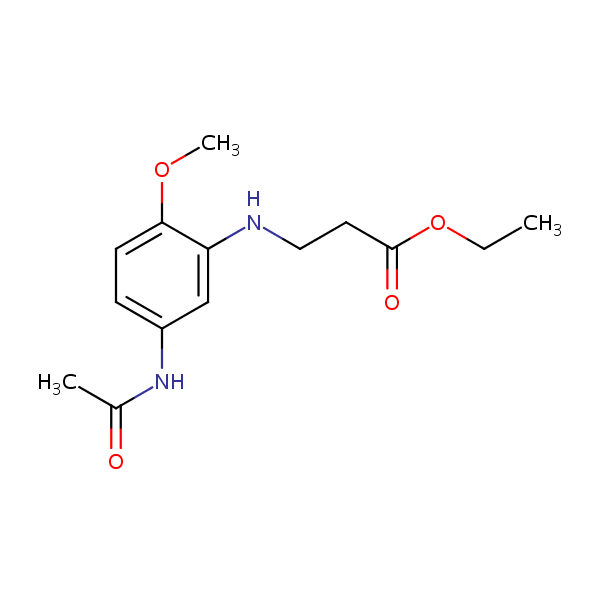 .beta.-Alanine, N-[5-(acetylamino)-2-methoxyphenyl]-, ethyl ester structural formula