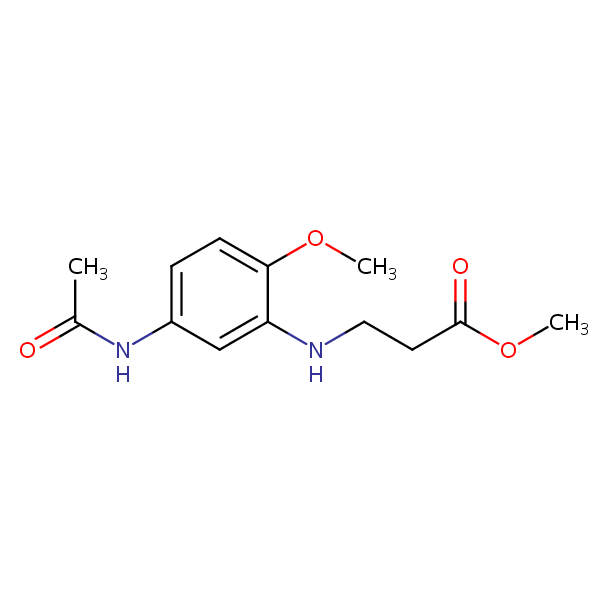 .beta.-Alanine, N-[5-(acetylamino)-2-methoxyphenyl]-, methyl ester structural formula