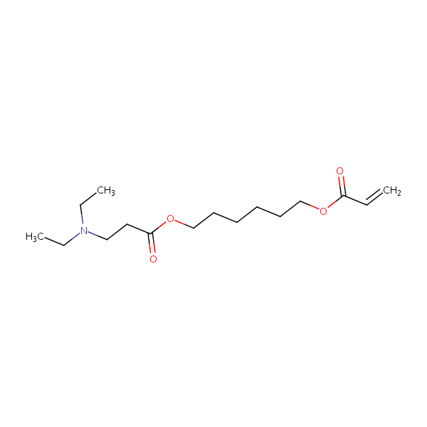 .beta.-Alanine, N,N-diethyl-, 6-[(1-oxo-2-propenyl)oxy]hexyl ester structural formula