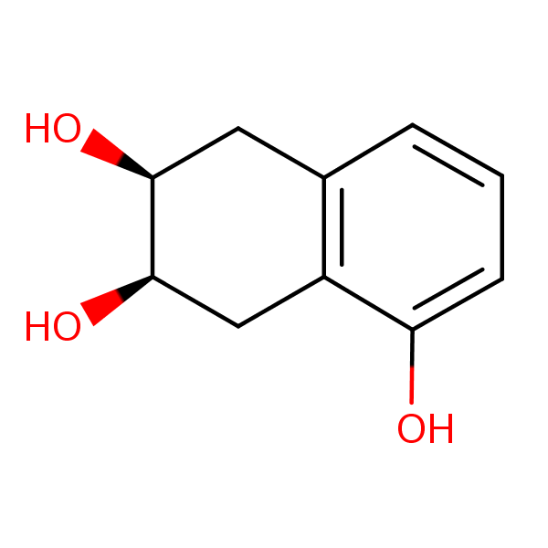 cis-5,6,7,8-Tetrahydronaphthalene-1,6,7-triol structural formula