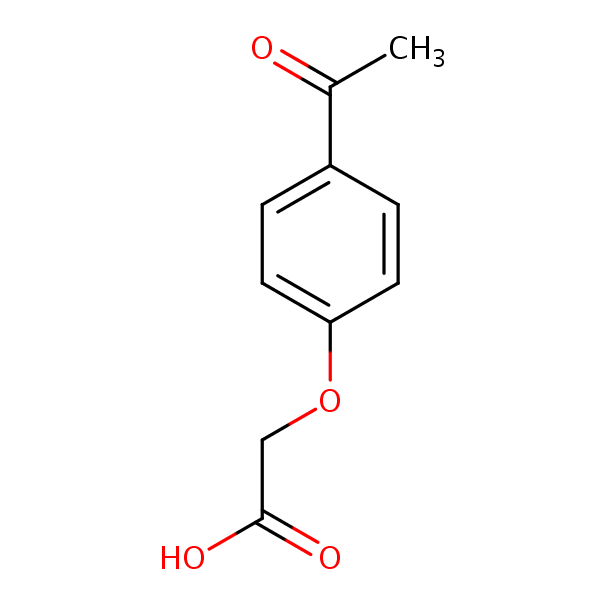 (p-Acetylphenoxy)acetic acid structural formula