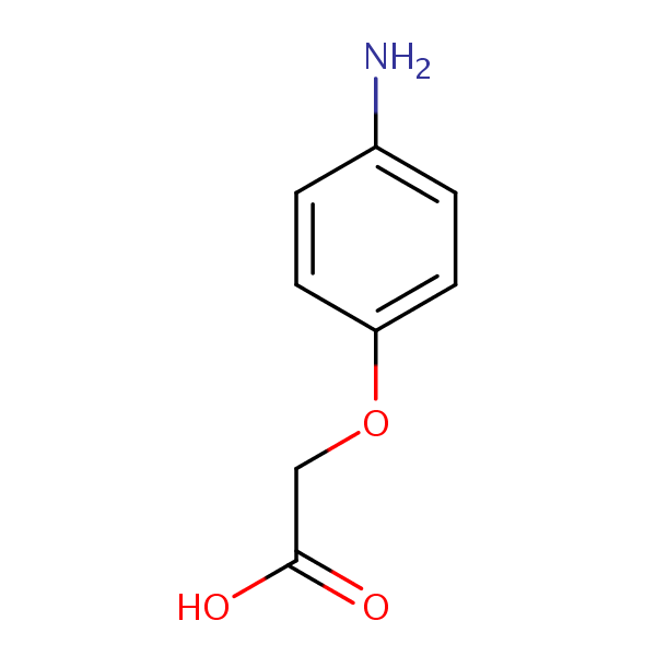 (p-Aminophenoxy)acetic acid structural formula