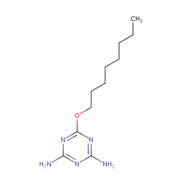 s-Triazine, 4,6-diamino-2-octoxy- structural formula