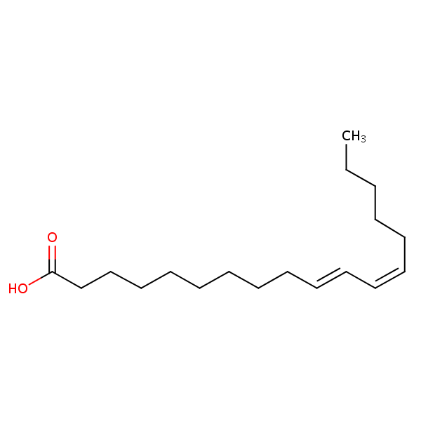 trans-10,cis-12-Conjugated linoleic acid structural formula