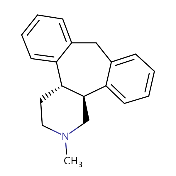 trans-2,3,4,4a,9,13b-Hexahydro-2-methyl-1H-dibenzo(3,4:6,7)cyclohepta(1,2c)pyridine structural formula