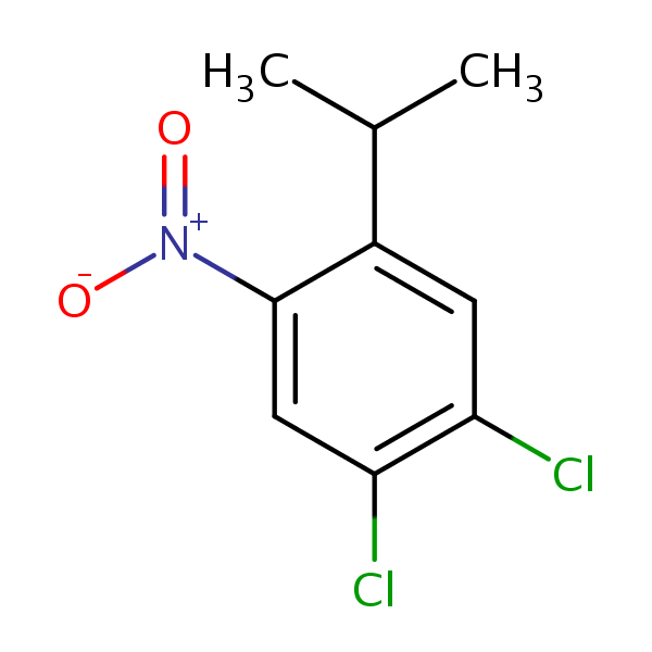 1,2-Dichloro-4-(isopropyl)-5-nitrobenzene structural formula.