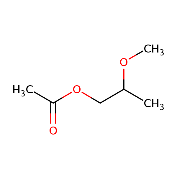 2-Methoxy-1-propyl acetate structural formula.
