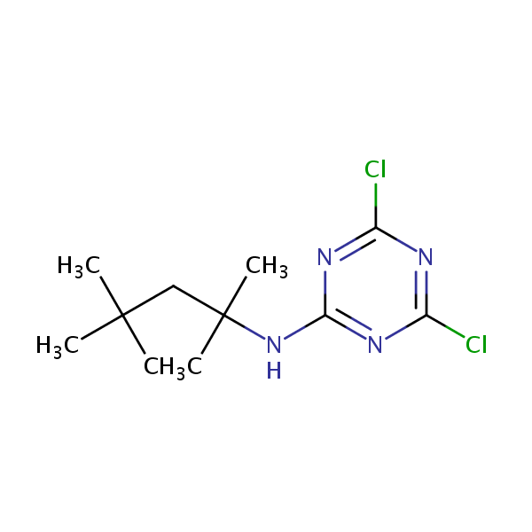 4,6-Dichloro-N-(1,1,3,3-tetramethylbutyl)-1,3,5-triazin-2-amine structural ...