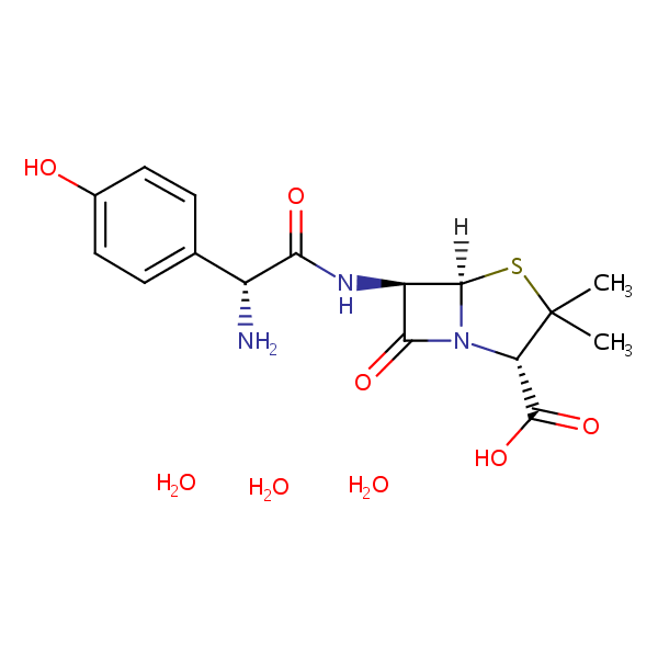 Amoxicillin hydrate (1:3) structural formula