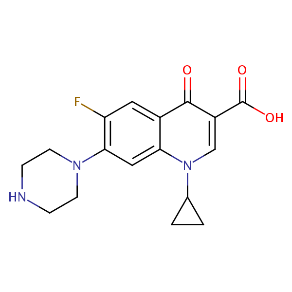 Ciprofloxacin structural formula