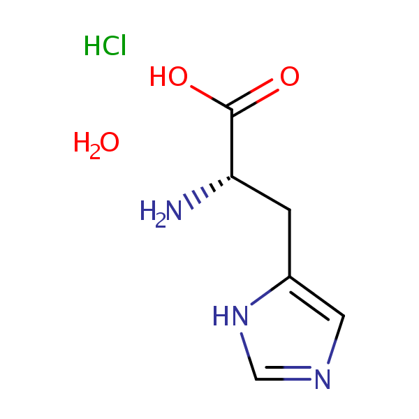 L-Histidine hydrochloride monohydrate structural formula