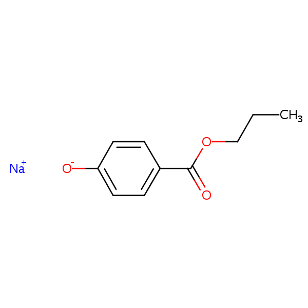 Propylparaben sodium structural formula
